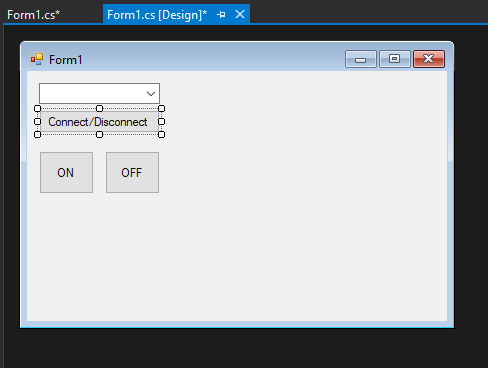 com port connection selection added windows forms