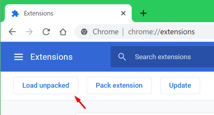 load unpacked extension