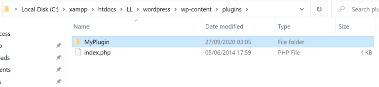 wordpress plugin folder