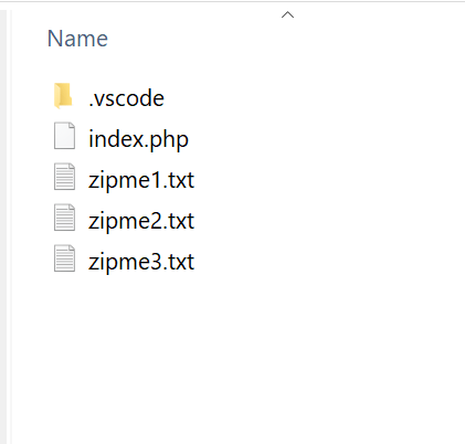 Files To Be Zipped In PHP