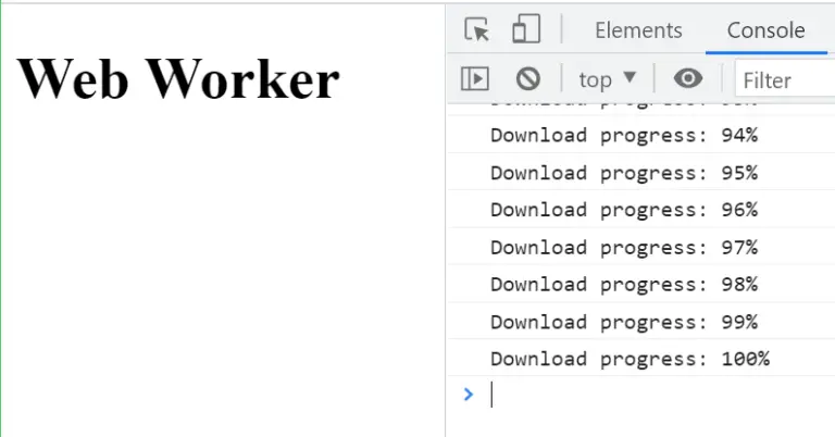 javsacript web worker result
