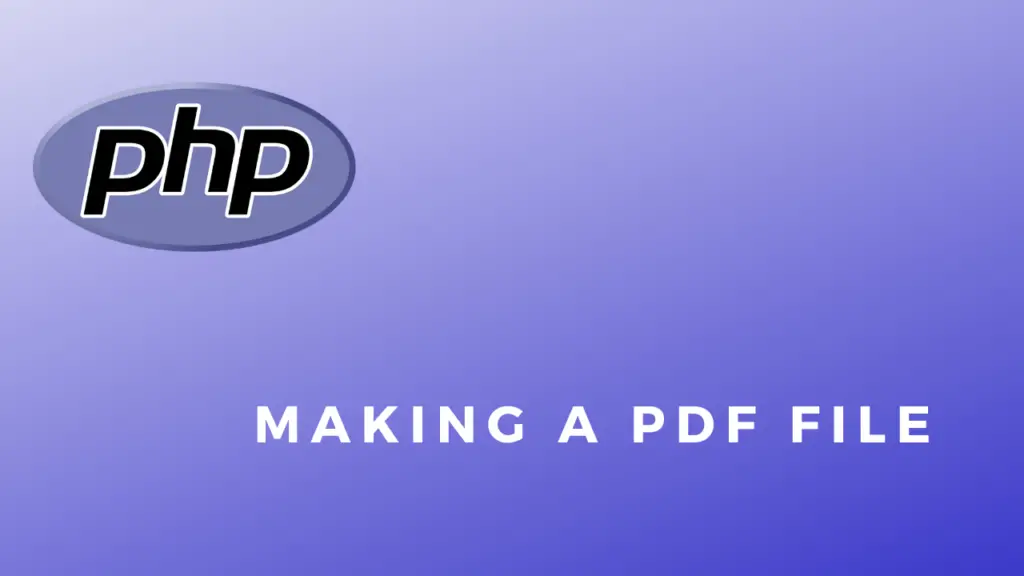 PHP Making PDFs
