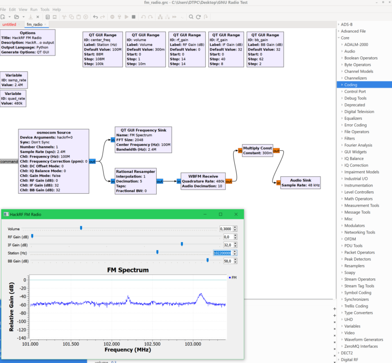 GNU radio fm receiver