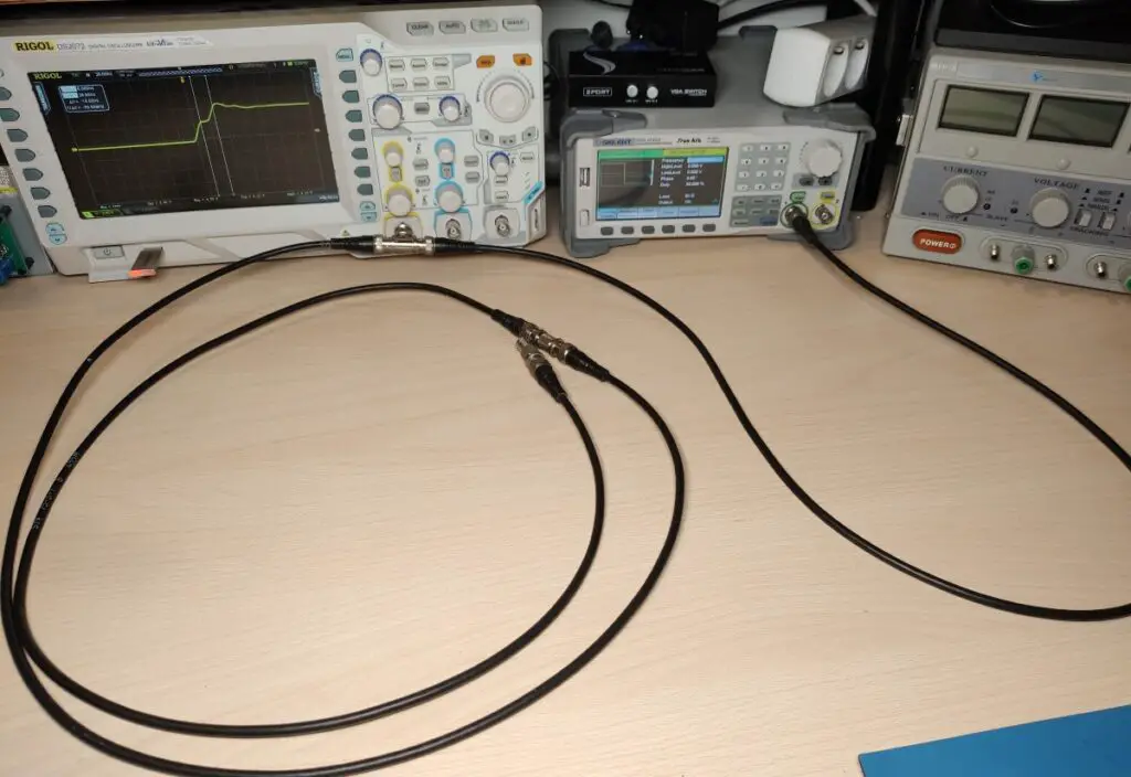 measuring the length of coax with an oscilloscope setup