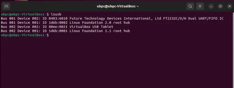 linux list usb devices lsusb