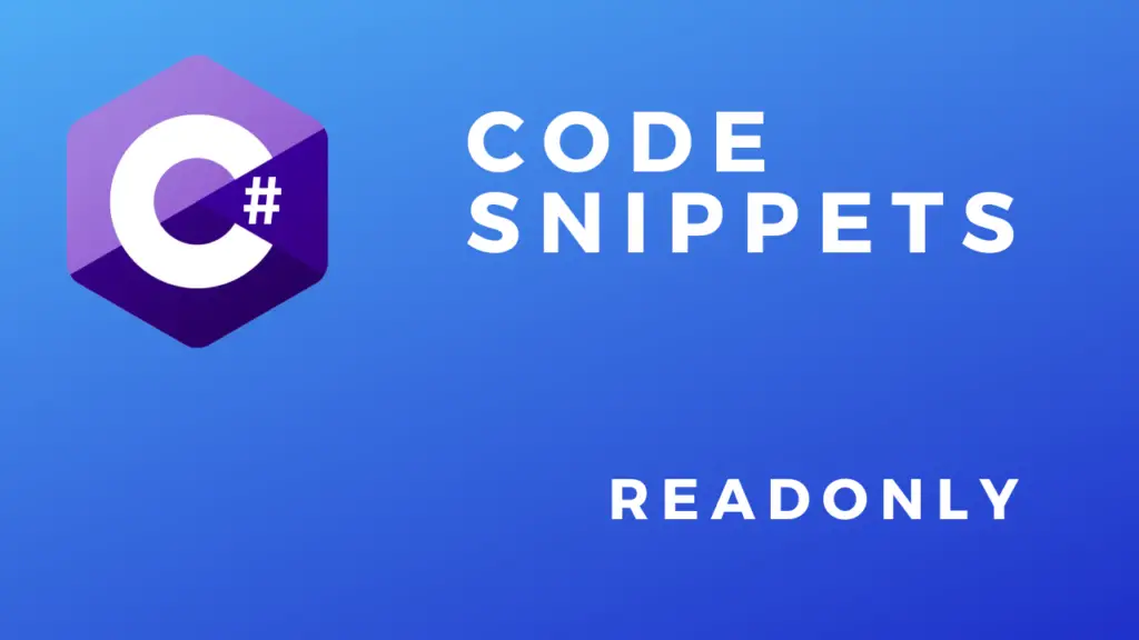 C# Code Snippets Readonly
