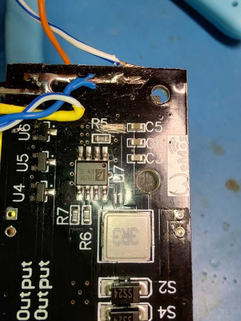 PCB power switch connection solder mask