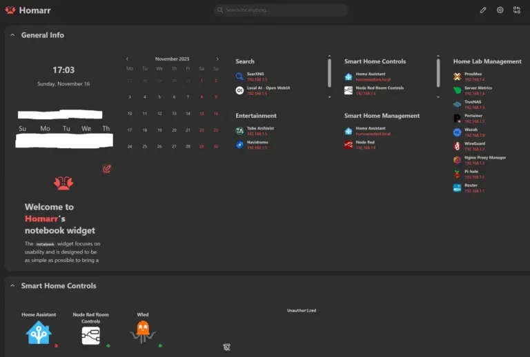 homarr dashboard
