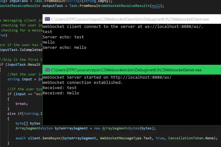 cs websockets message client resulting output
