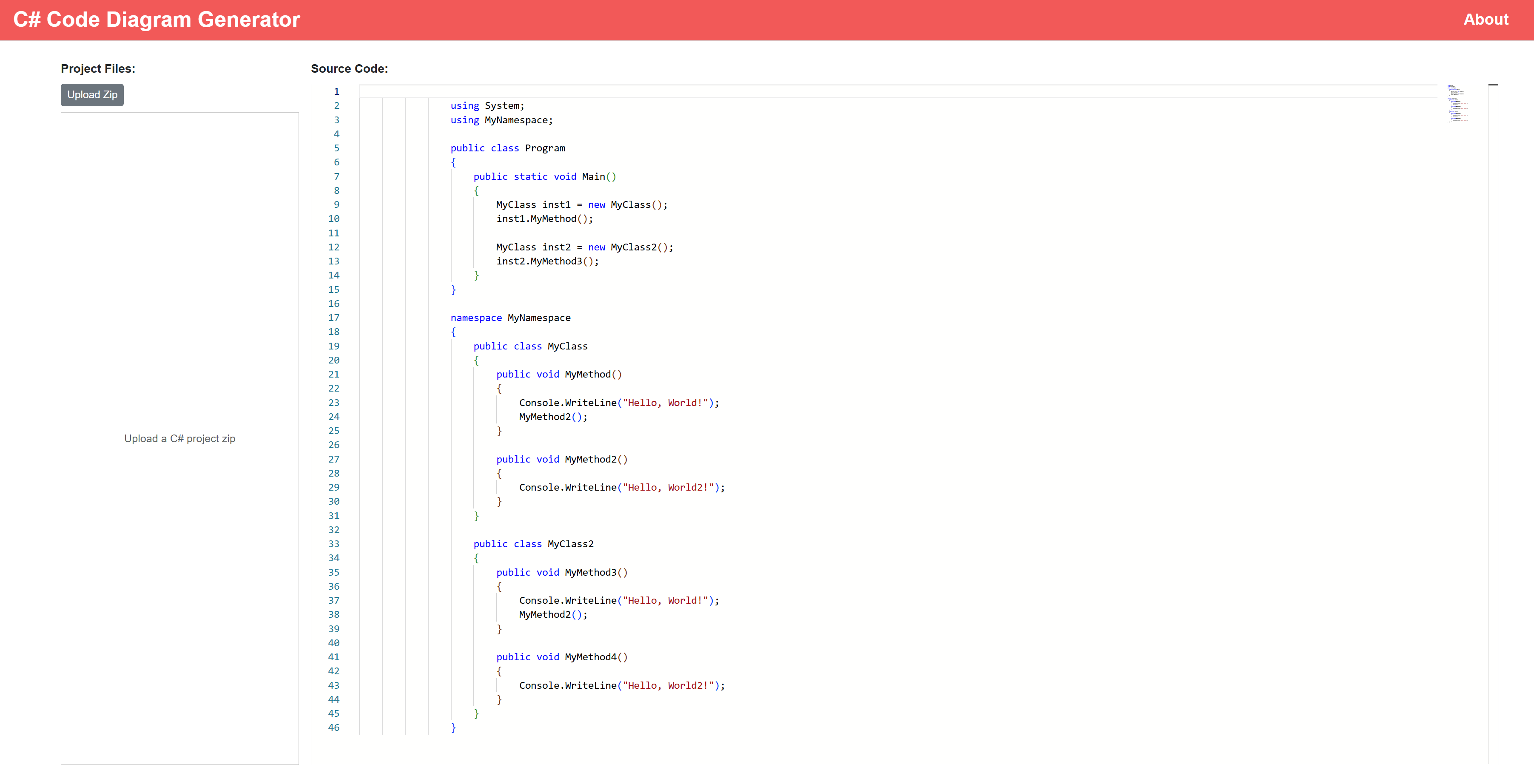 c# code diagram example code