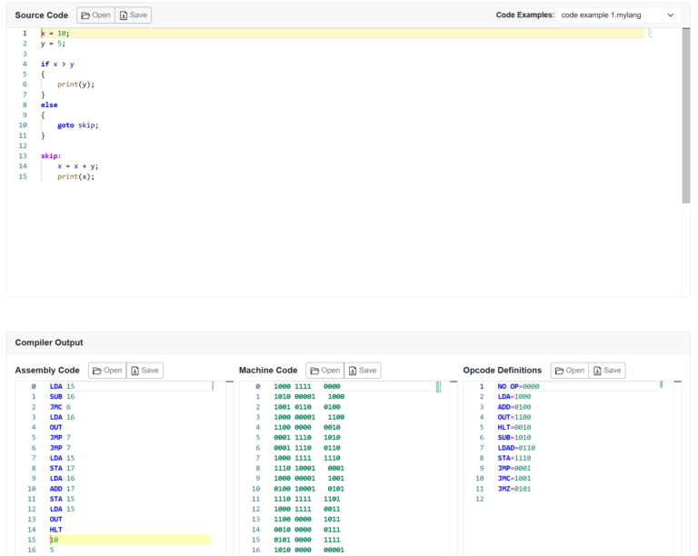 AsmIDE + MyLang Compiler Symbols 1