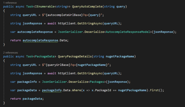 HTTP NuGet API query