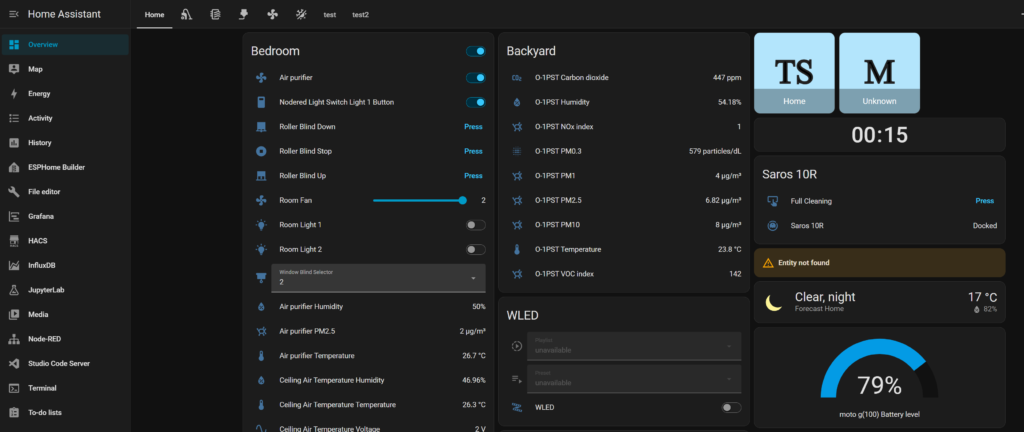 home assistant control panel