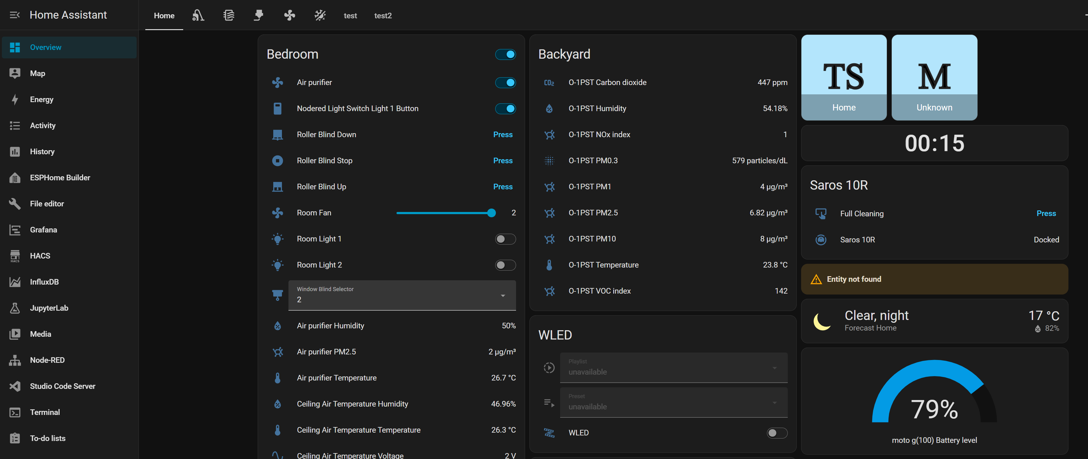 home assistant control panel