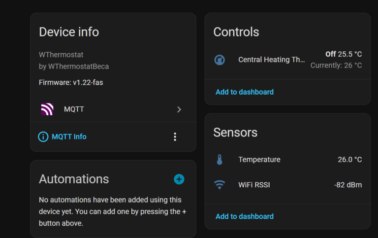 mqtt thermostat controls