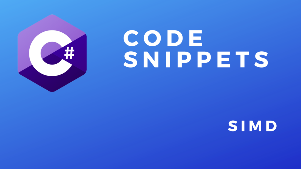 Code Snippets SIMD