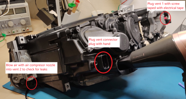 bmw f10 adaptive headlight leak check