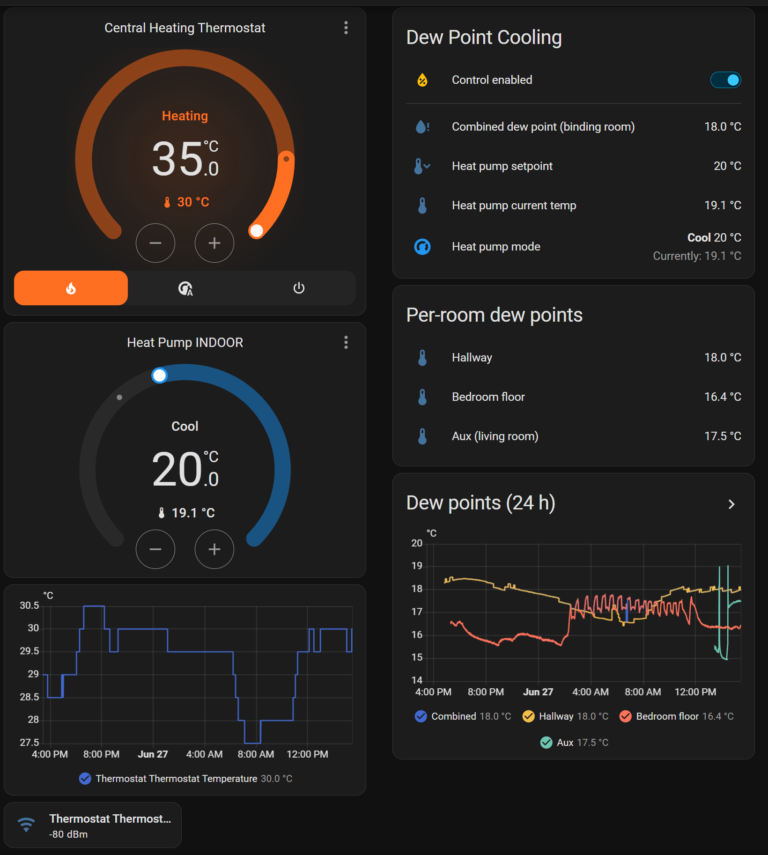 heat pump cooling mode controls in home assistant